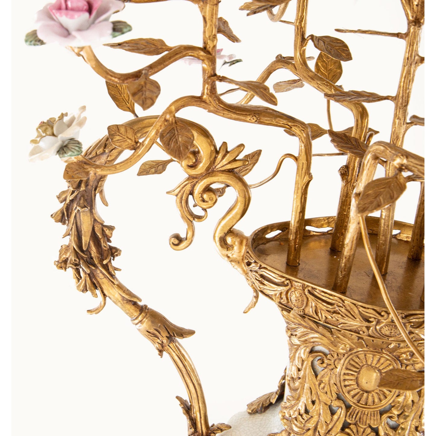 Hand-Painted Four Cup Porcelain Flower Candle Holder