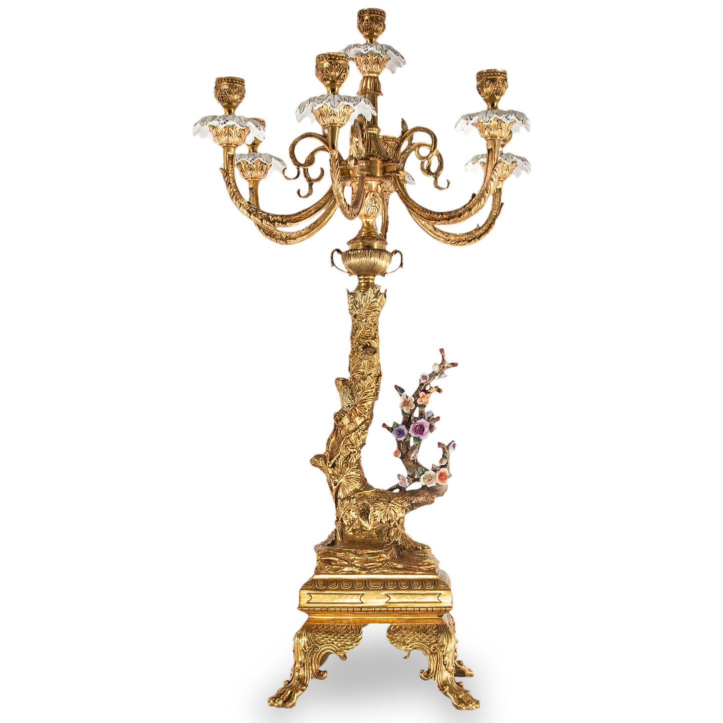Bronze Hand-Painted Seven Cup Candle Holder