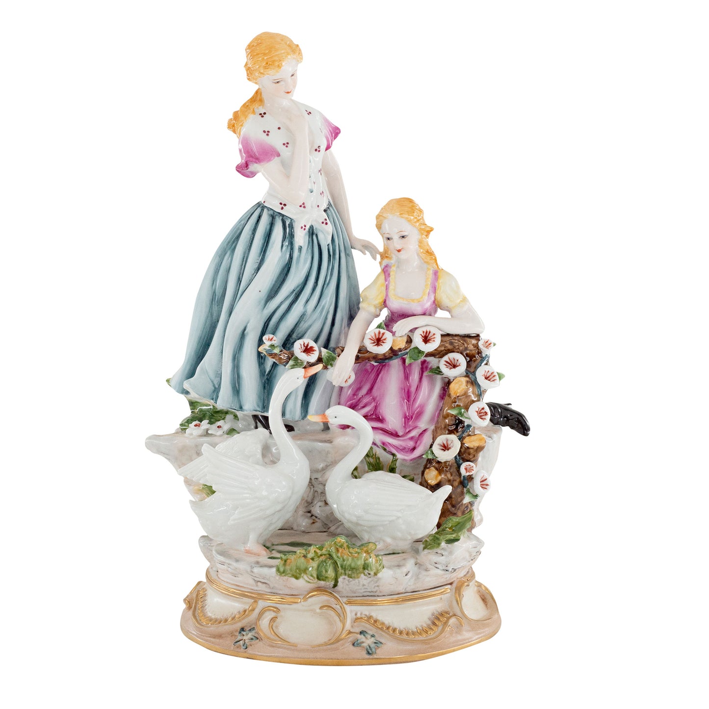 Ladies Feeding The Swans Porcelain Figurine