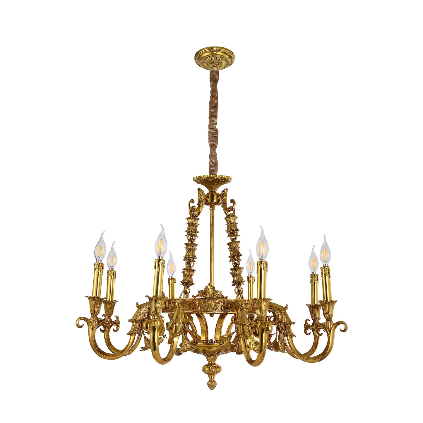 Floral Brass Chandelier