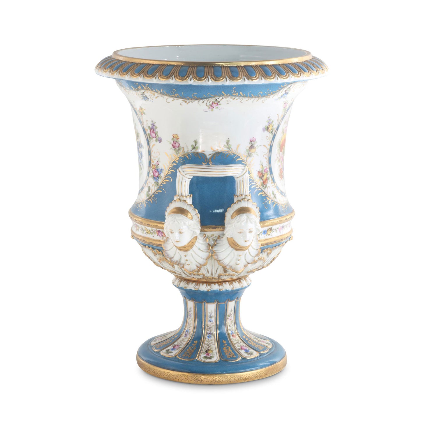 Medium Floral Porcelain Krater Pot