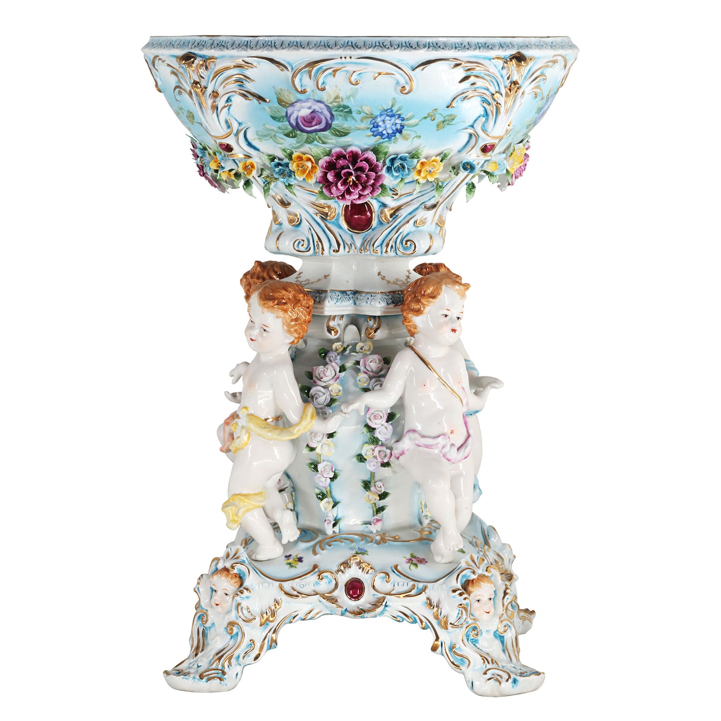 Blue Porcelain Cherub Bowl