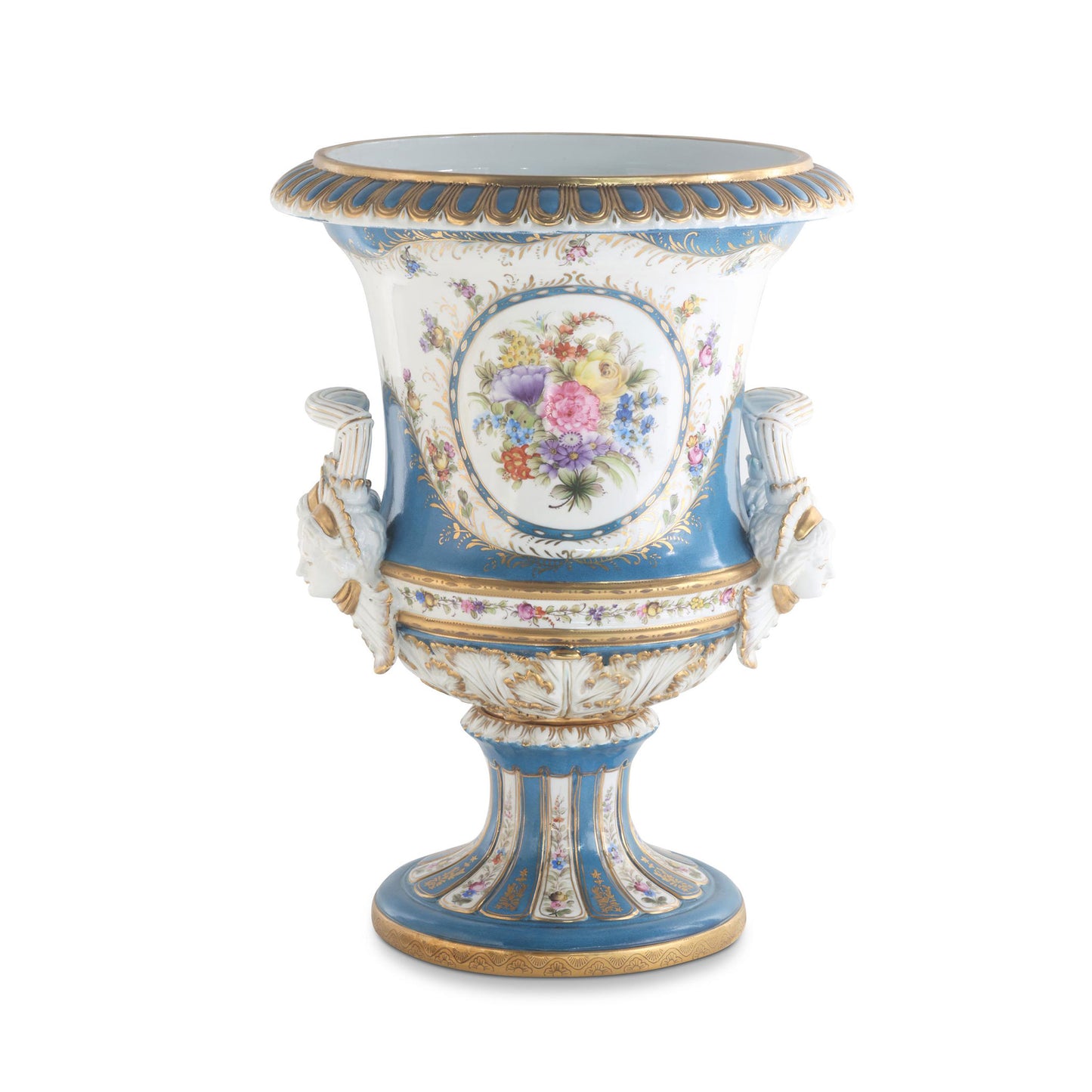 Medium Floral Porcelain Krater Pot