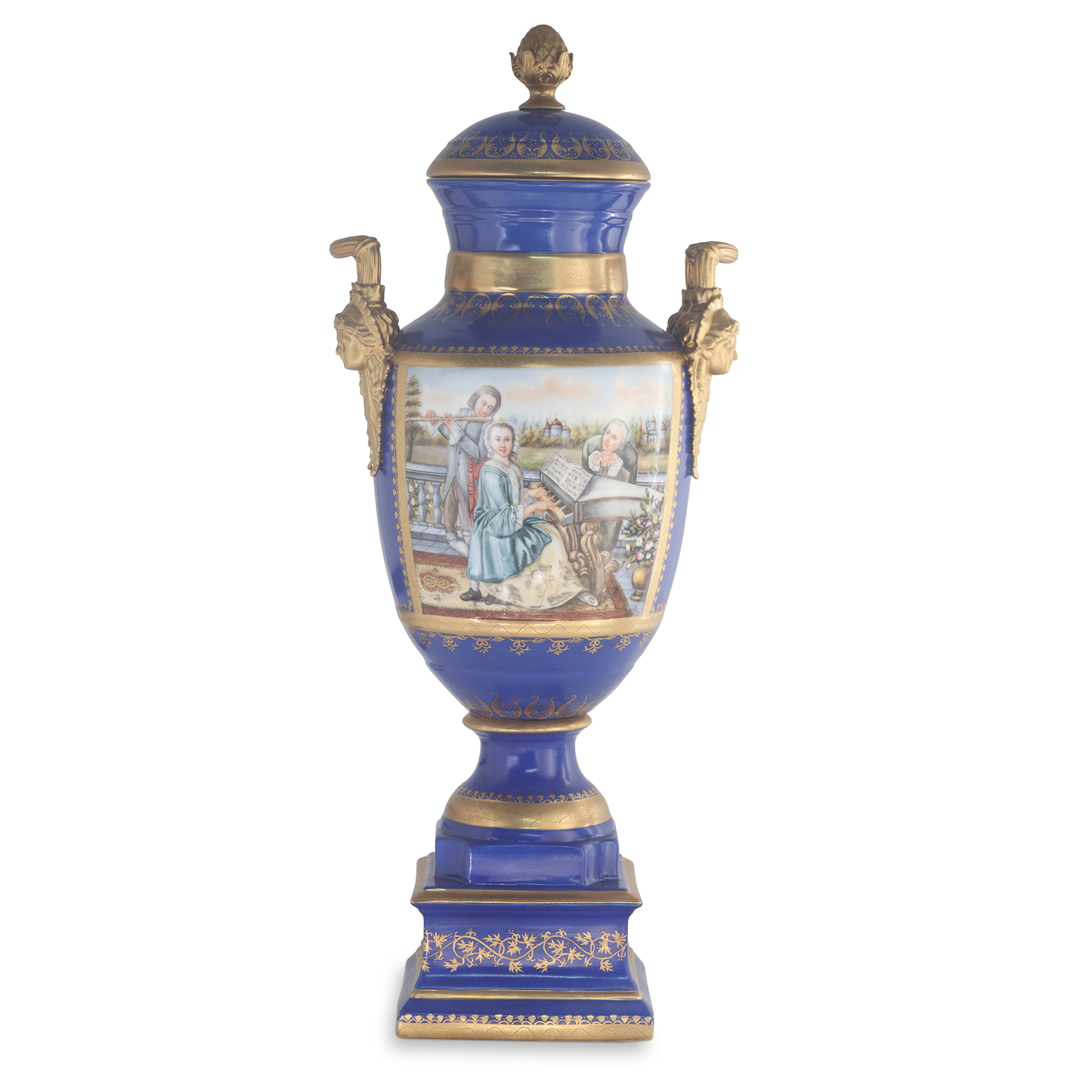 Gorgeous Hand-painted Porcelain And Bronze Vase