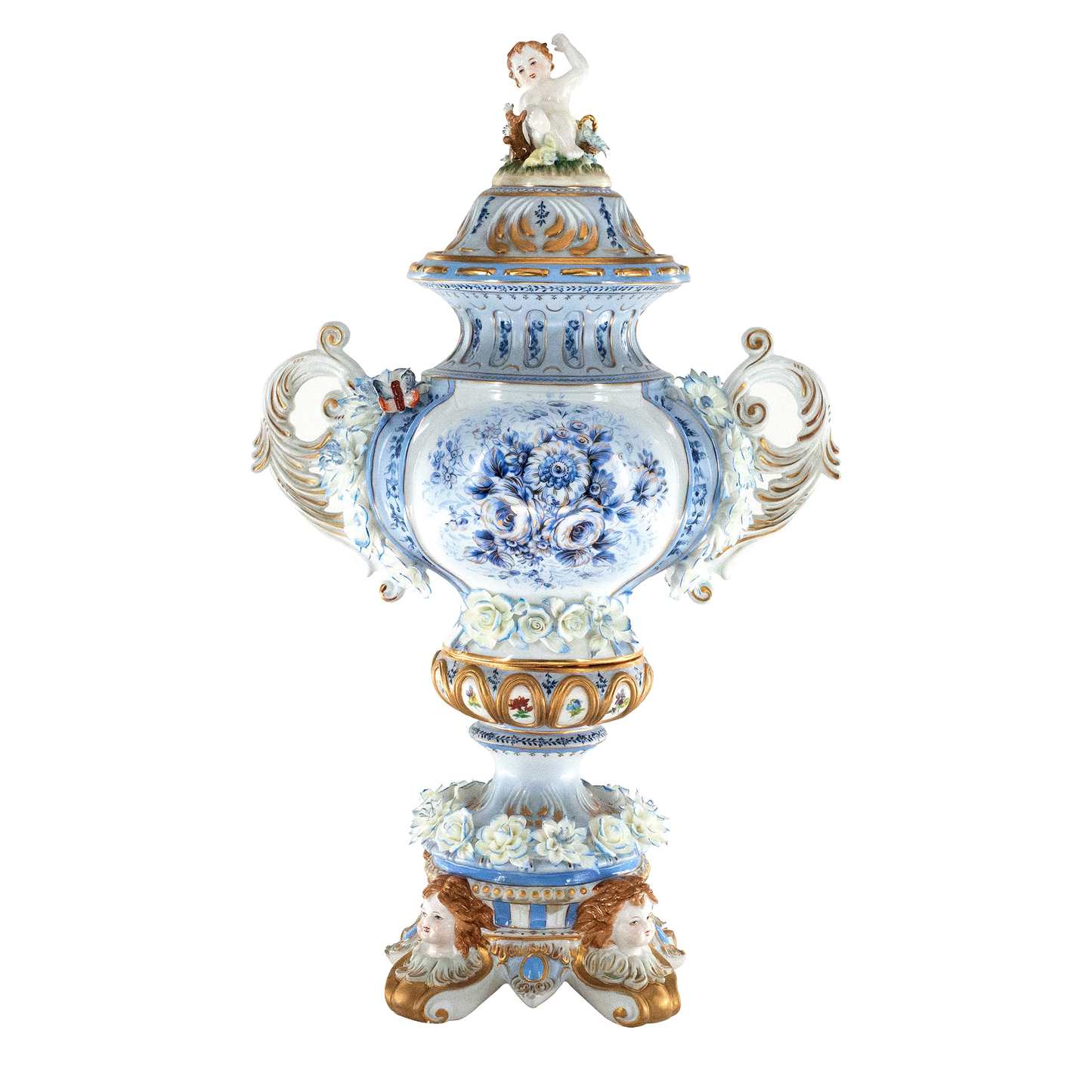 Urna de flor de porcelana tridimensional rococó