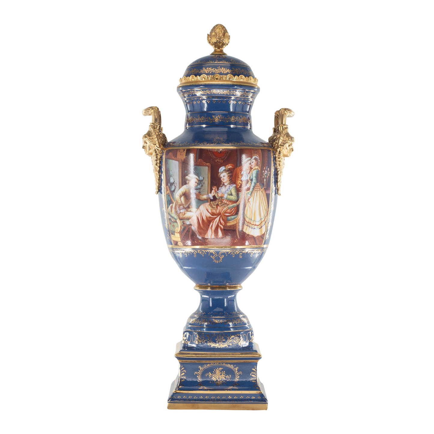 Gorgeous Hand Painted Porcelain And Bronze Vase