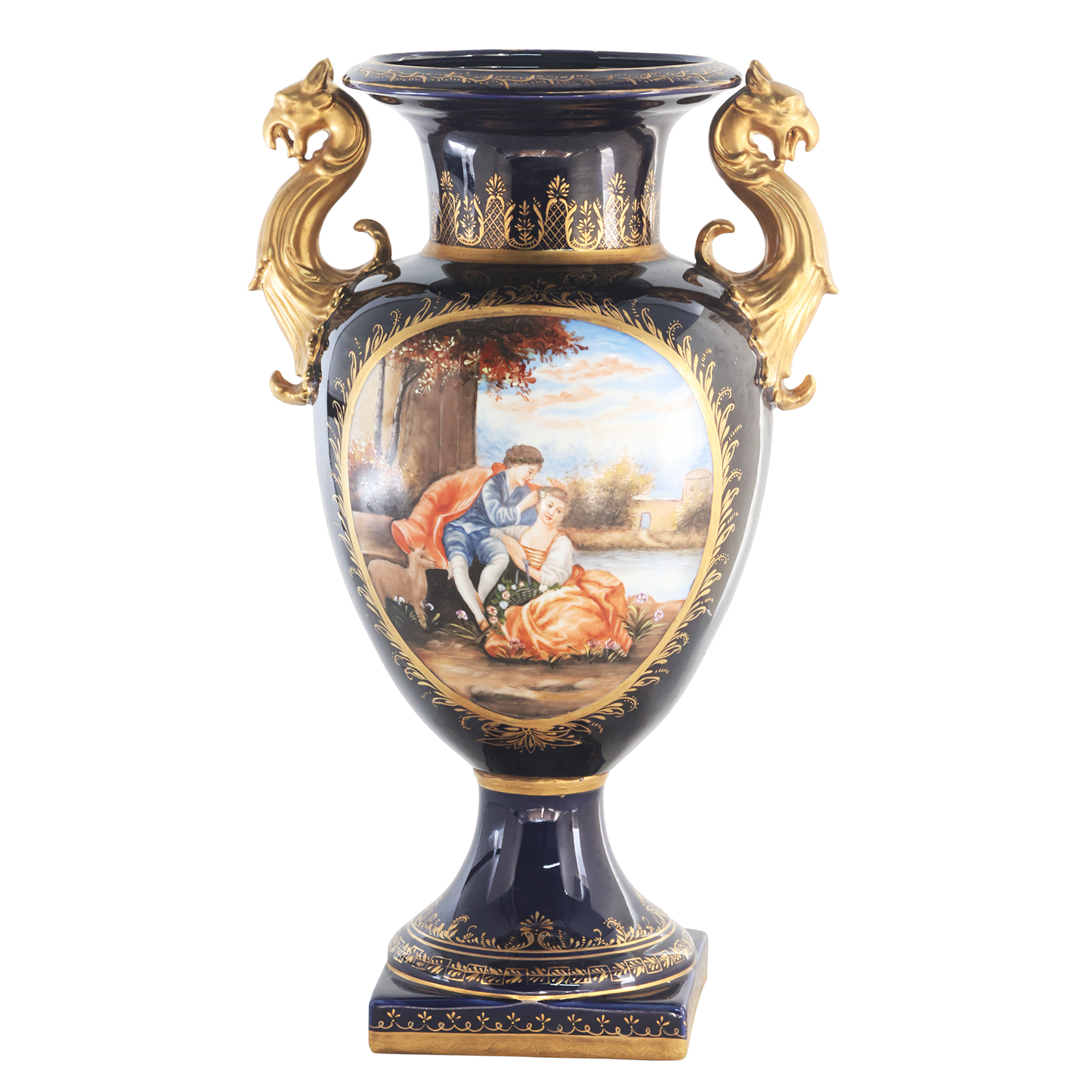 Bronze Animal Handle Porcelain Vase