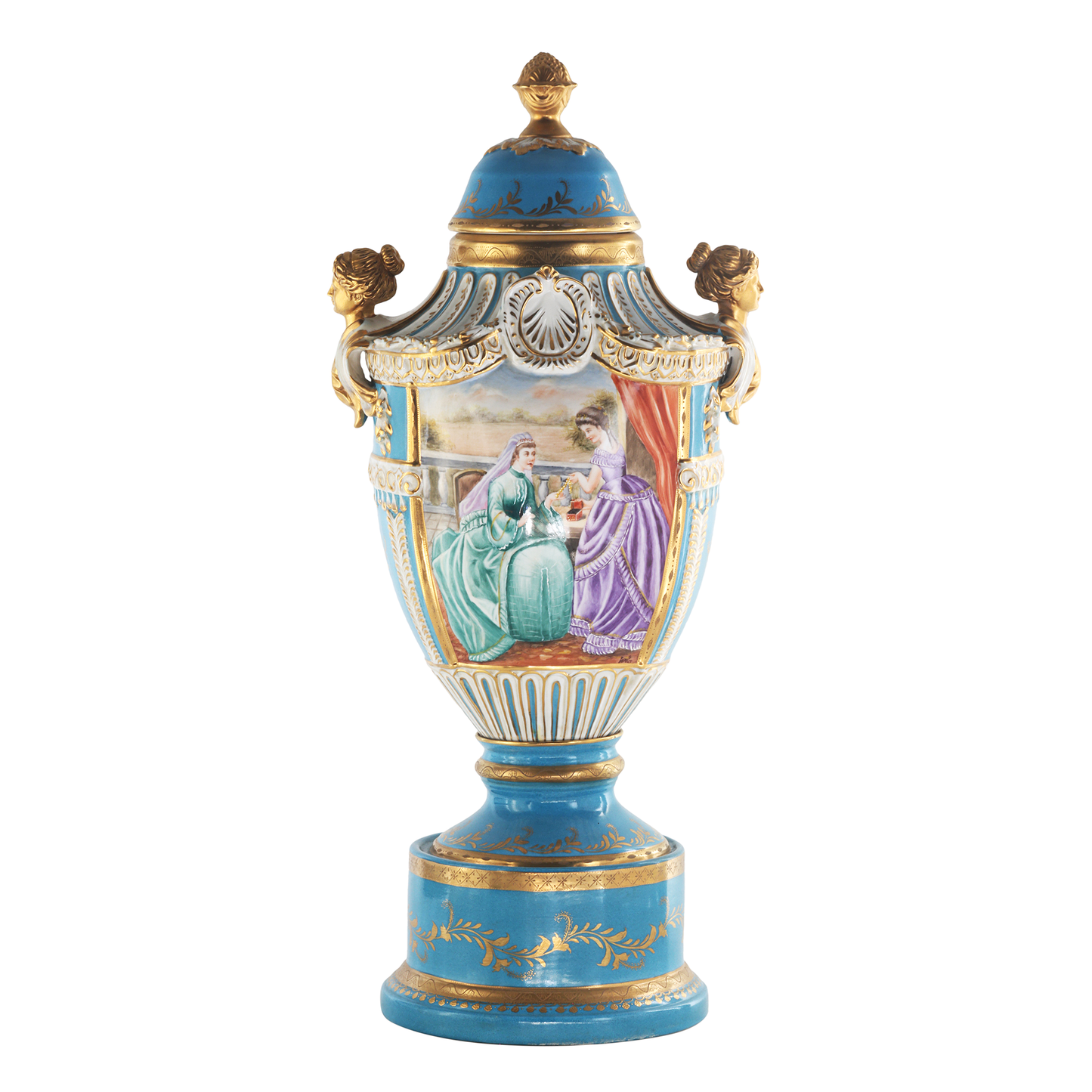 Precioso Jarrón de Porcelana Pintado a Mano