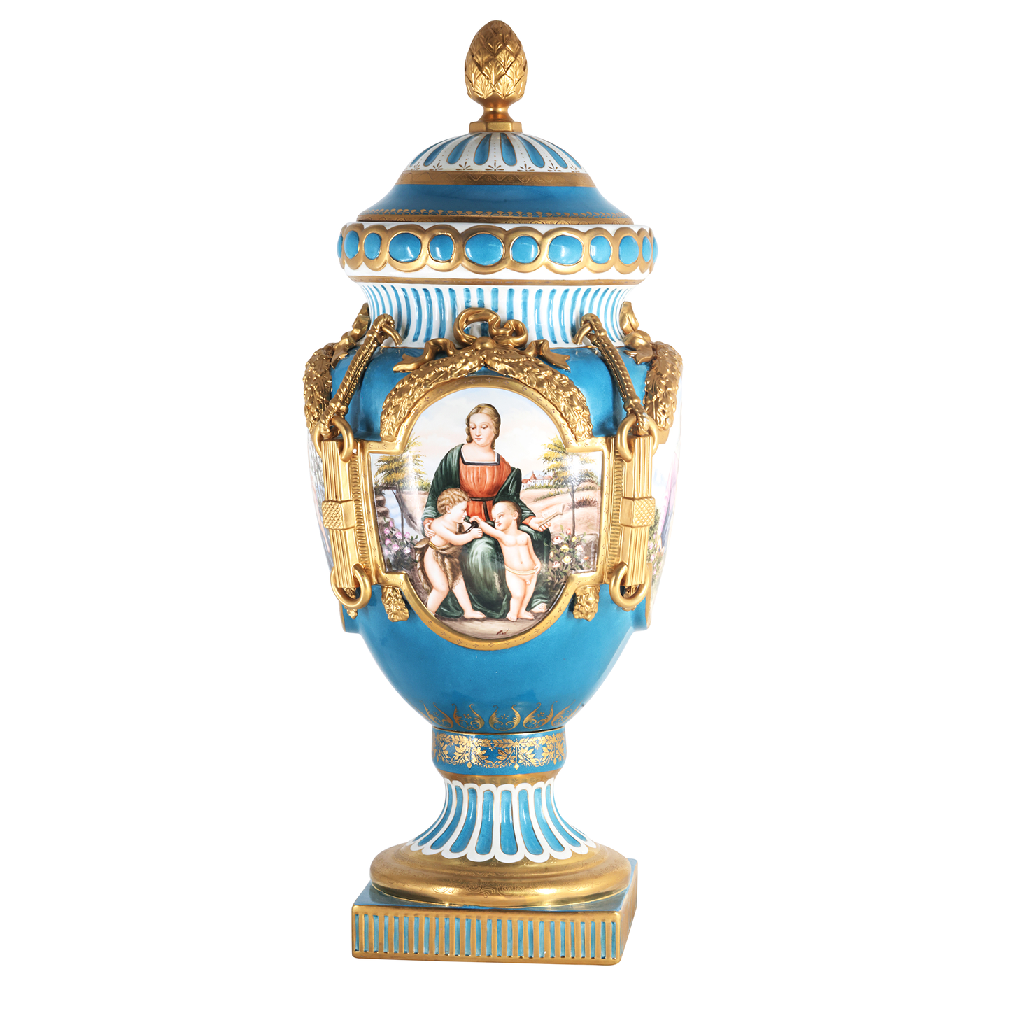 Jarrón de Porcelana Estilo Rococó Pintado a Mano