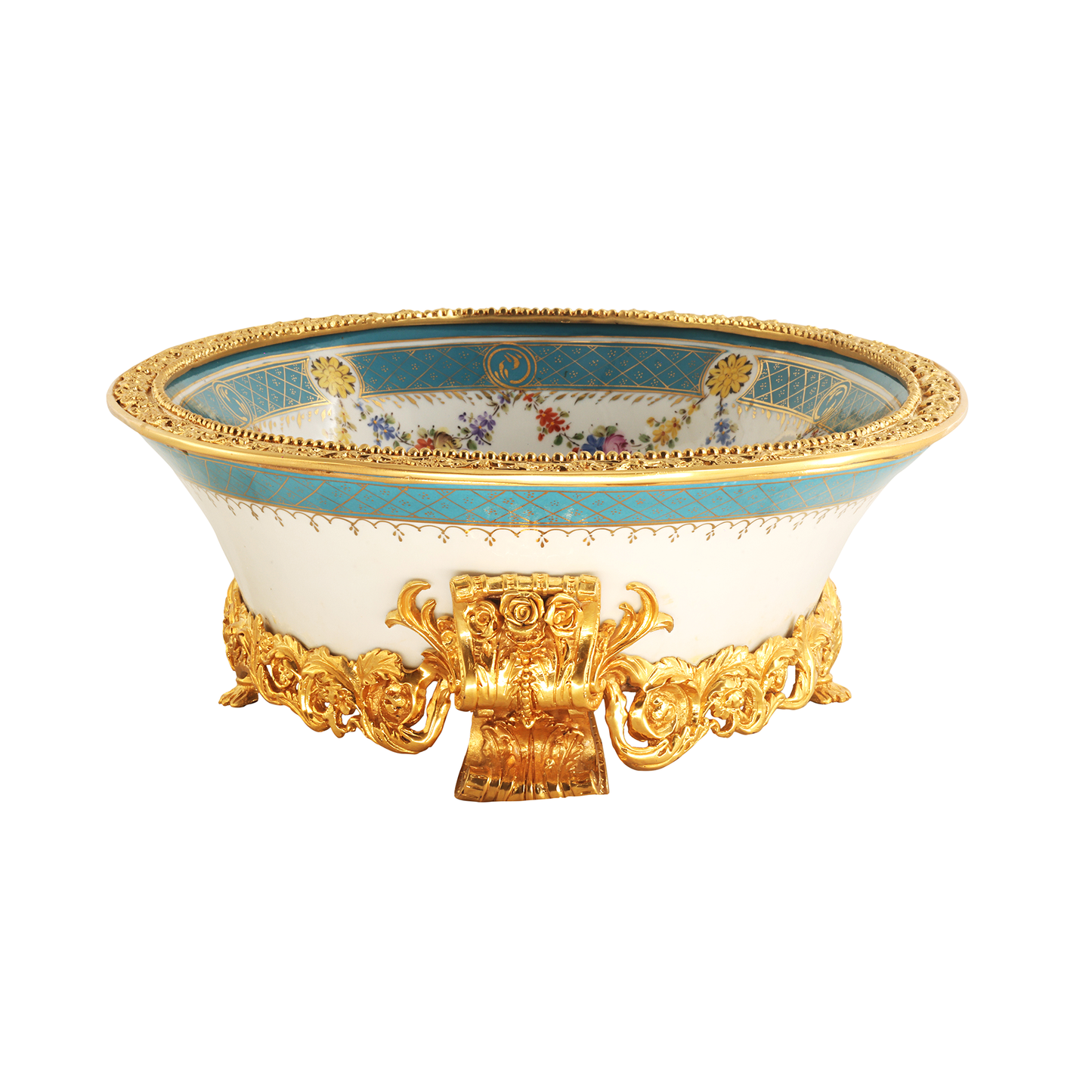 Porcelain and Bronze Serving Dish