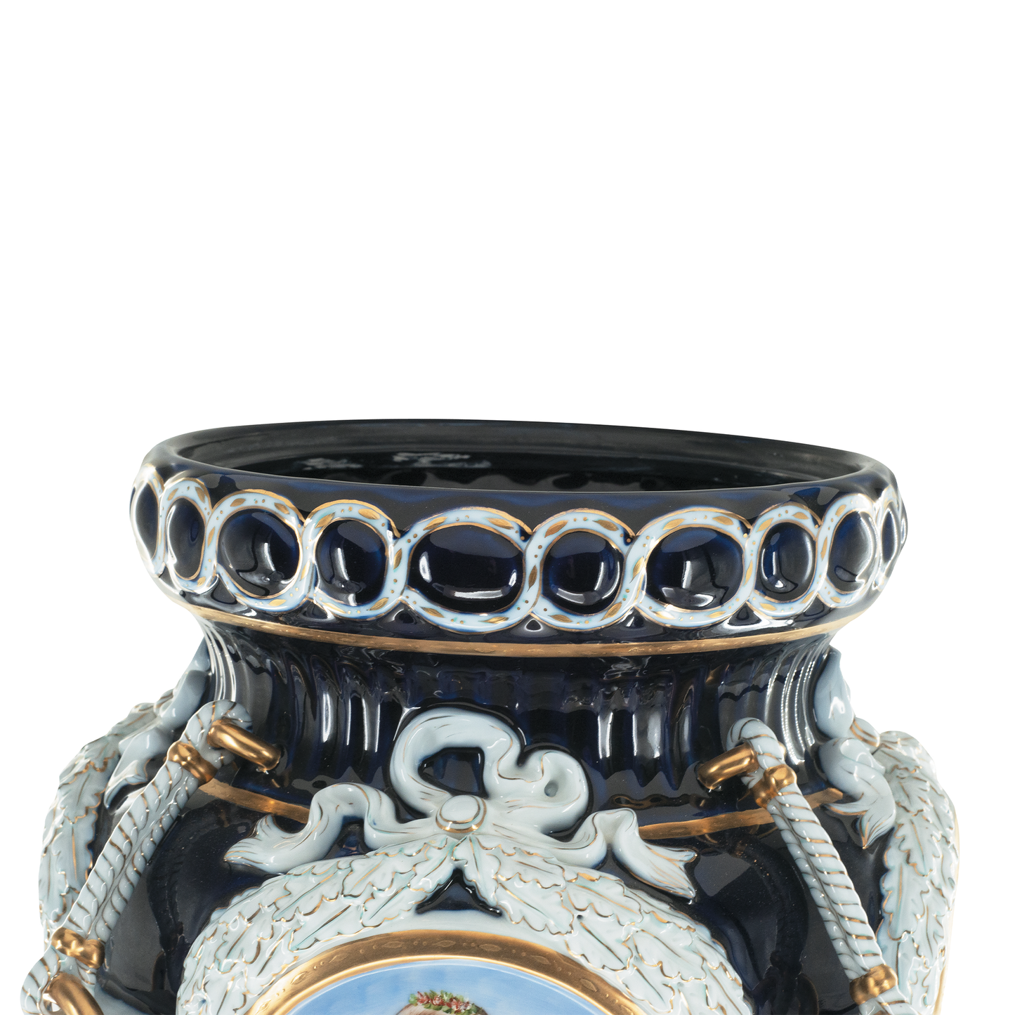 Hand Painted Rococo Style Porcelain Vase