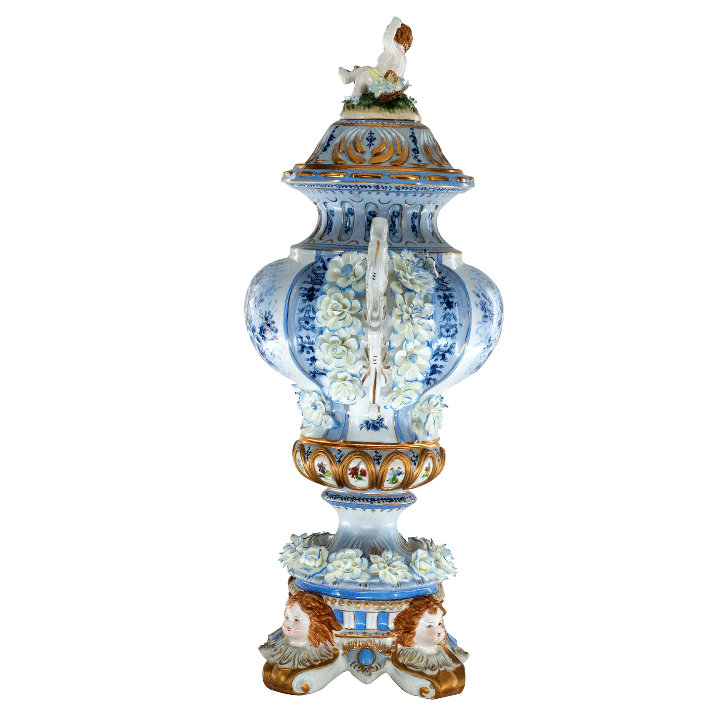 Urna de flor de porcelana tridimensional rococó