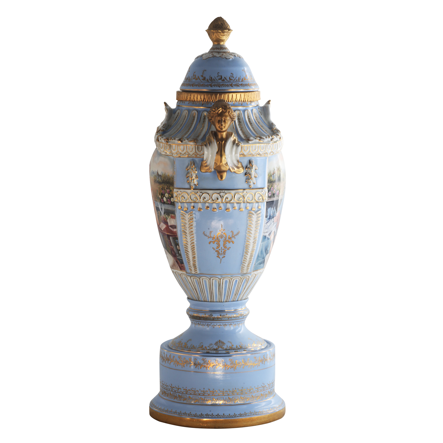 Precioso Jarrón de Porcelana Pintado a Mano