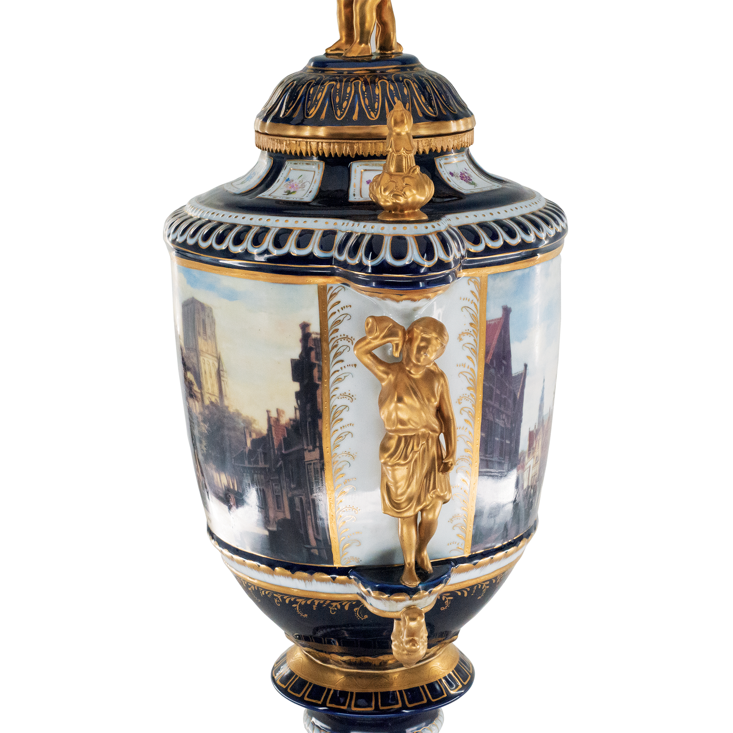 Porcelain Lady Handle mythological Urn