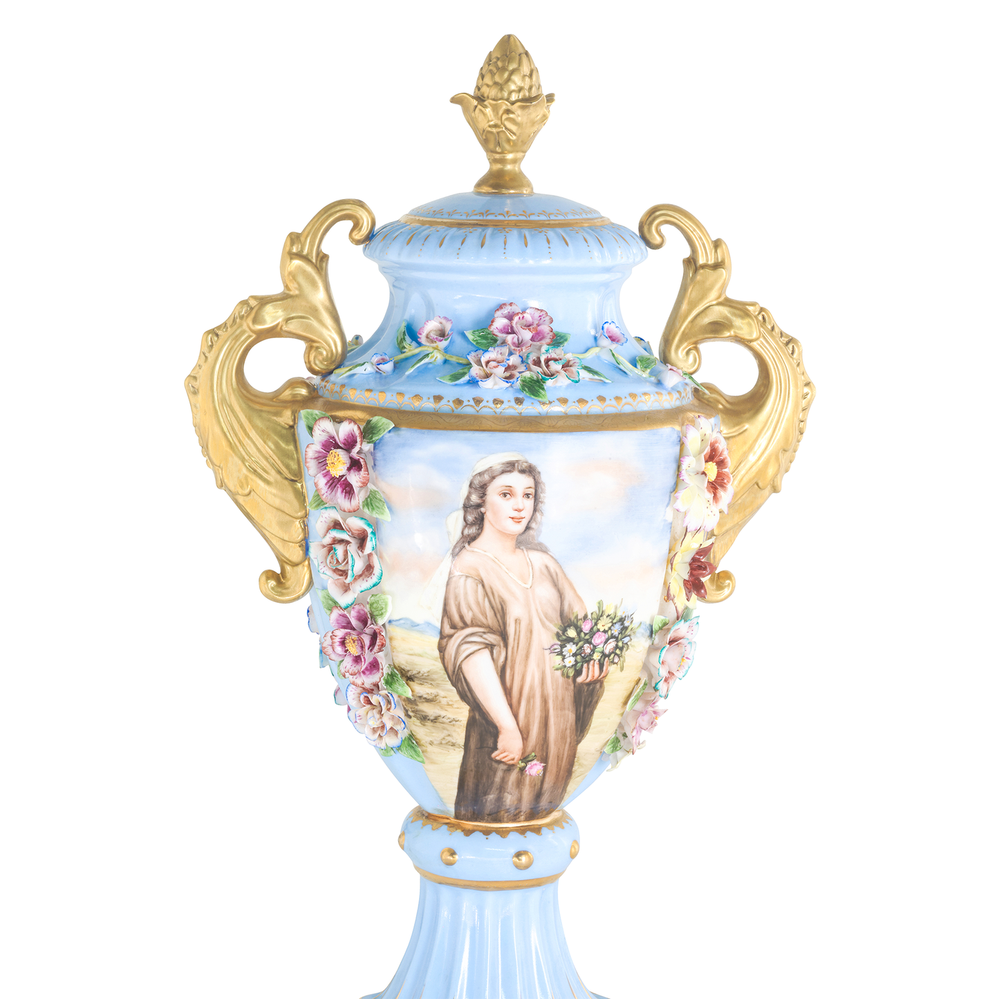 Baroque Hand-painted Motif Covered Jar