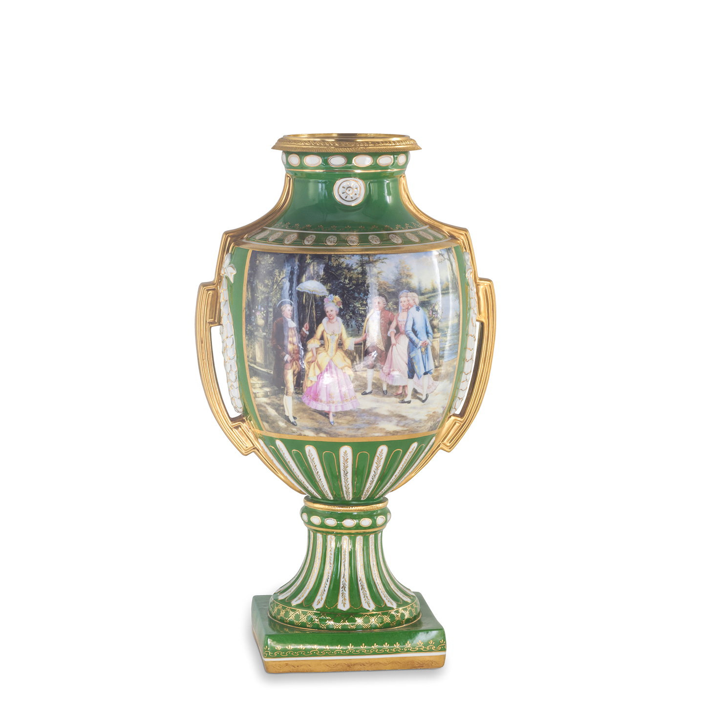 Bronze Handle Louis XV Style Porcelain Vase