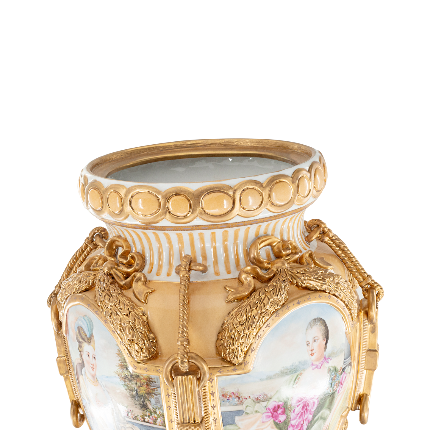Hand Painted Rococo Style Porcelain Vase