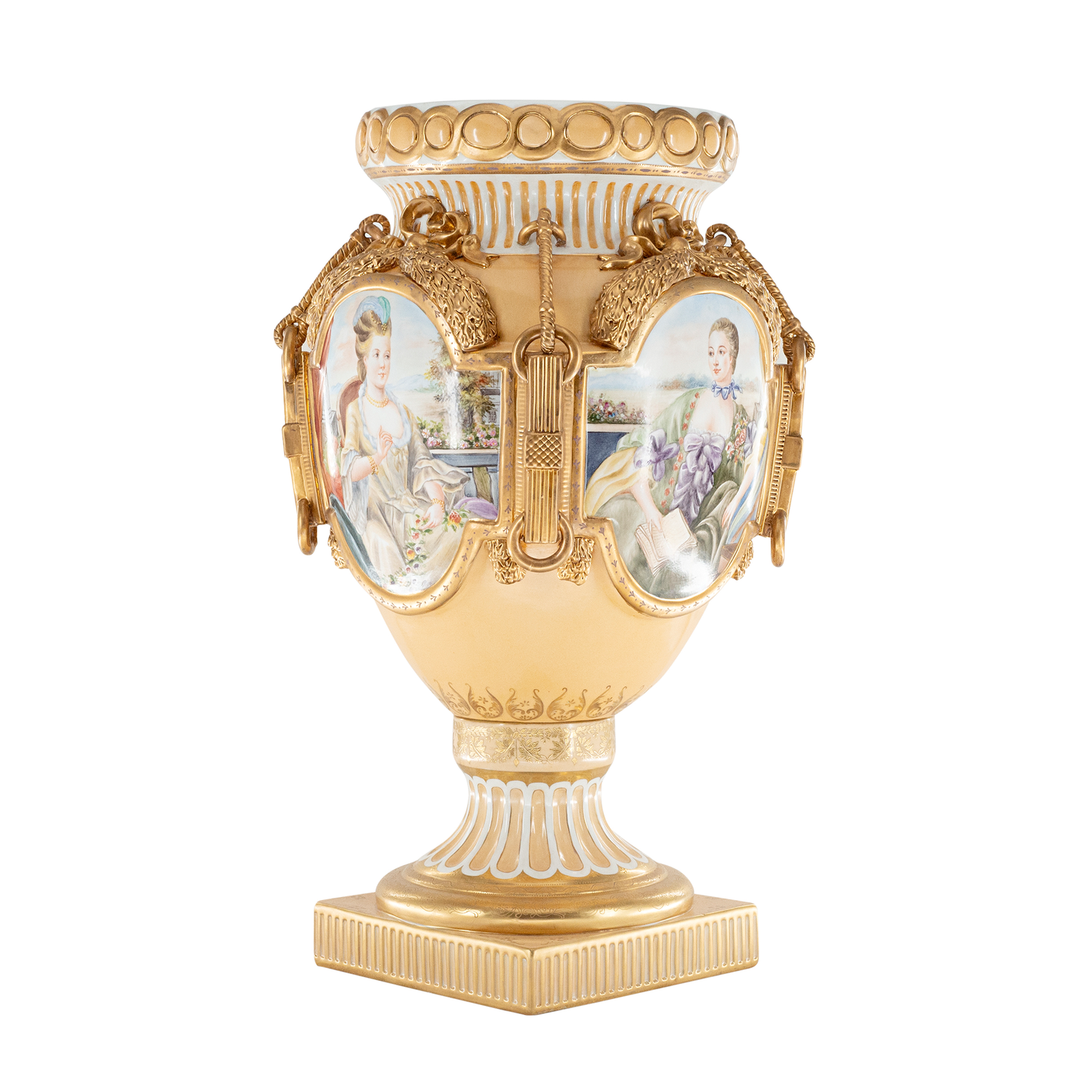 Hand Painted Rococo Style Porcelain Vase