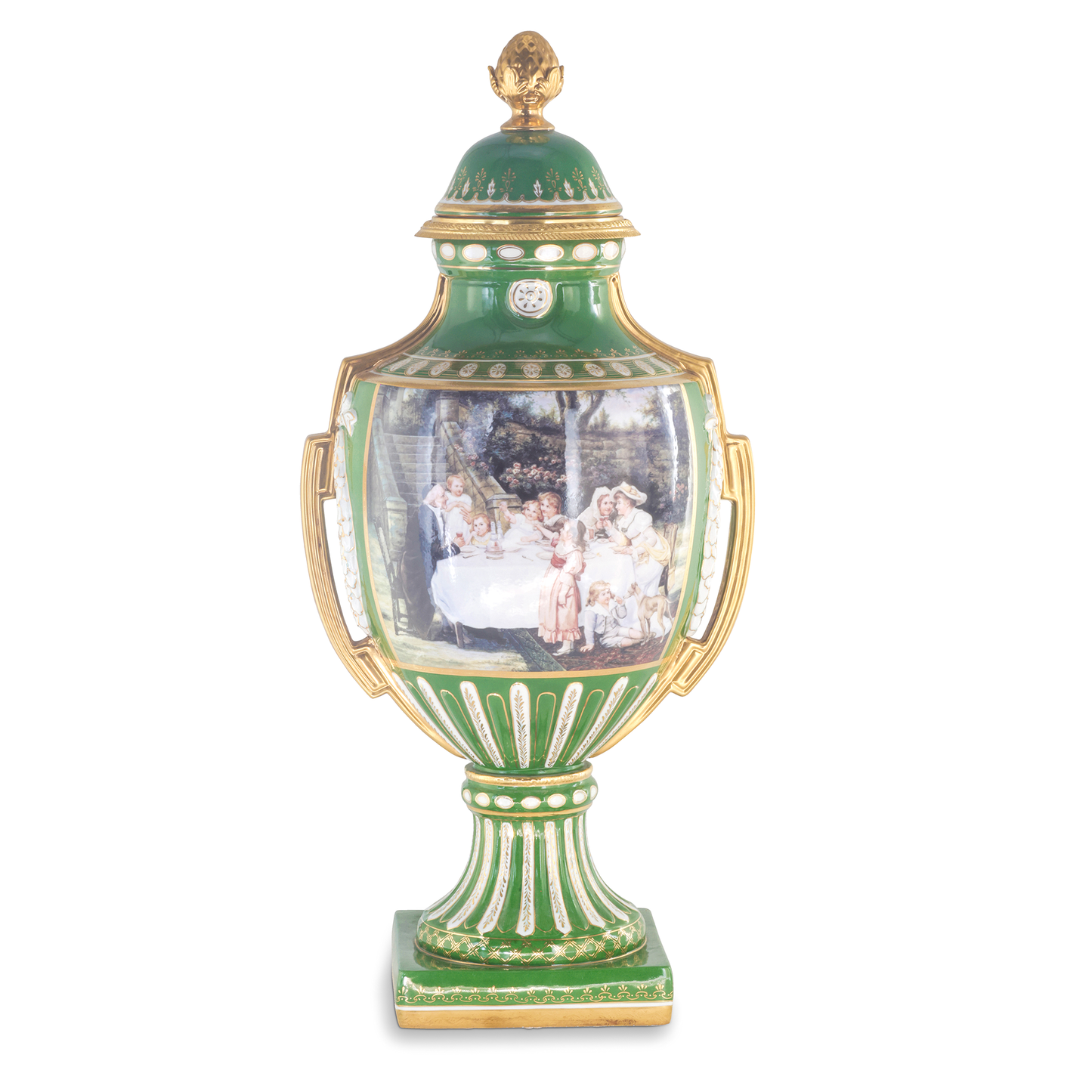 Bronze Handle Louis XV Style Porcelain Vase
