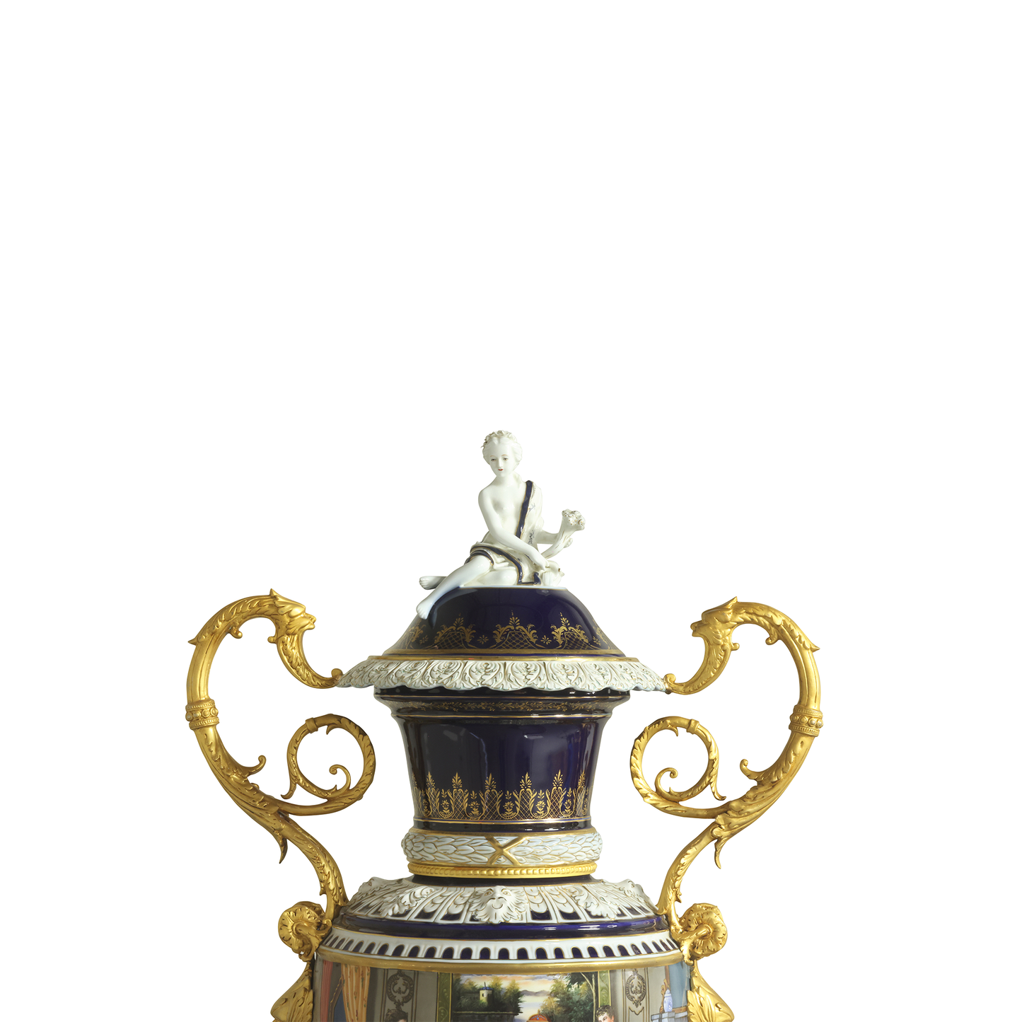 Hand-Painted Ornate Handle Society Vase