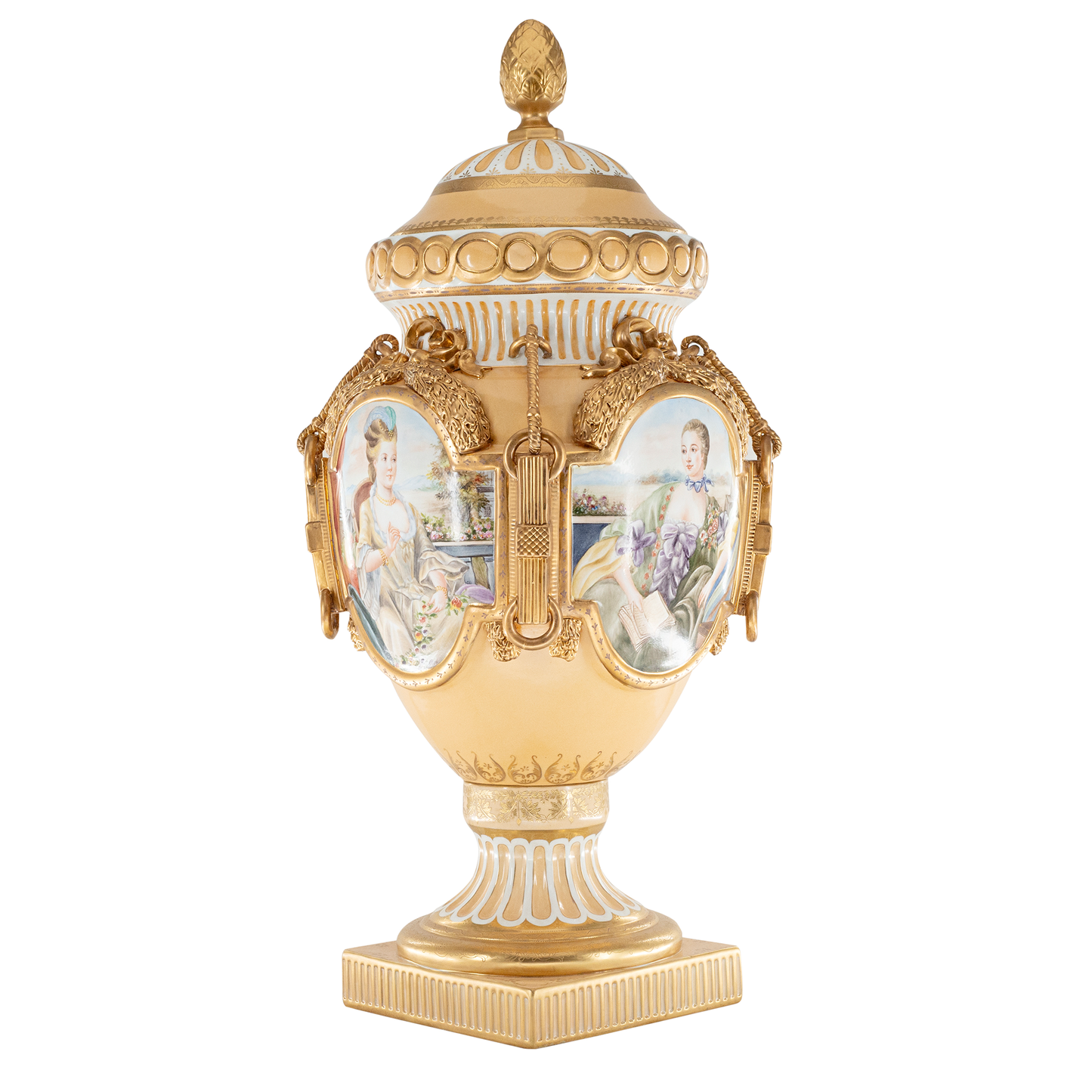Hand Painted Rococo Style Porcelain Vase