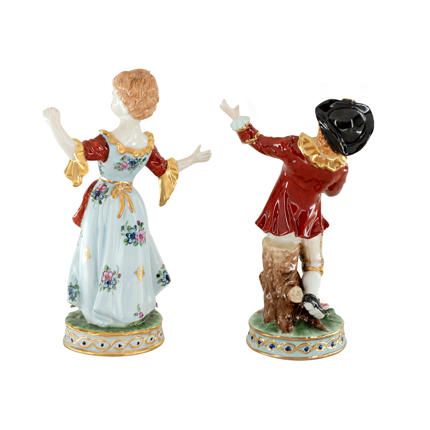 Dancing Children Rococo Porcelain Figurine Pair