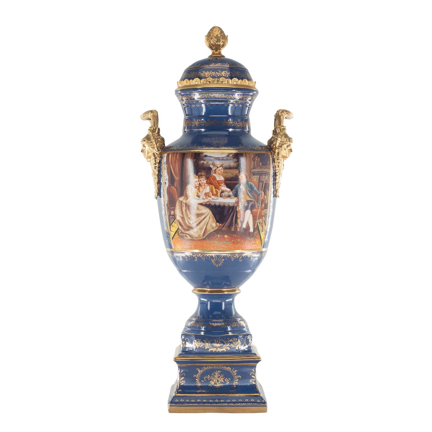 Gorgeous Hand Painted Porcelain And Bronze Vase