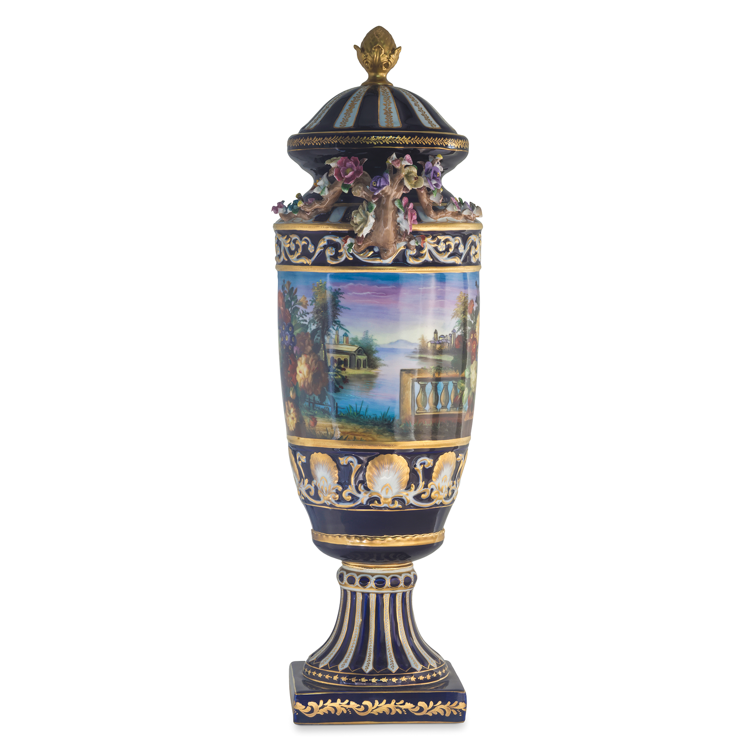 Tarro de Porcelana con Asa de Flor