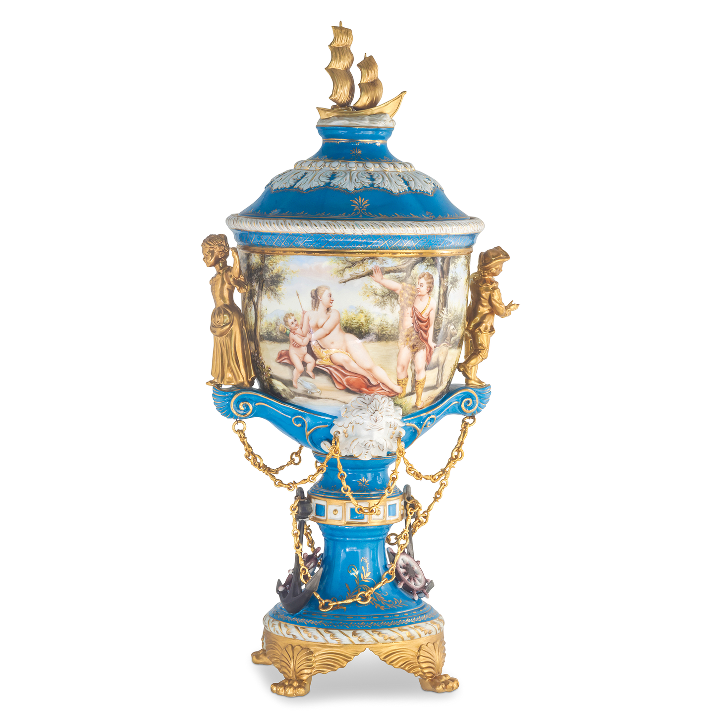 Hand Painted Nautical Society Vase