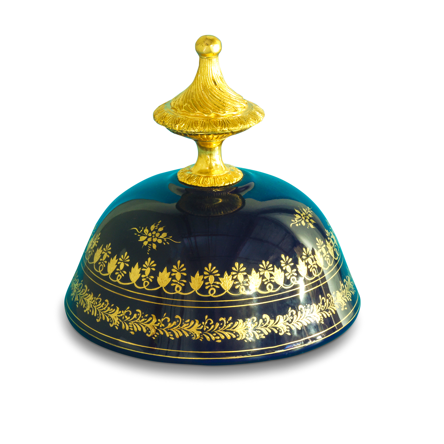 Striking Porcelain And Bronze Hand-Painted Cherub Handle Vase