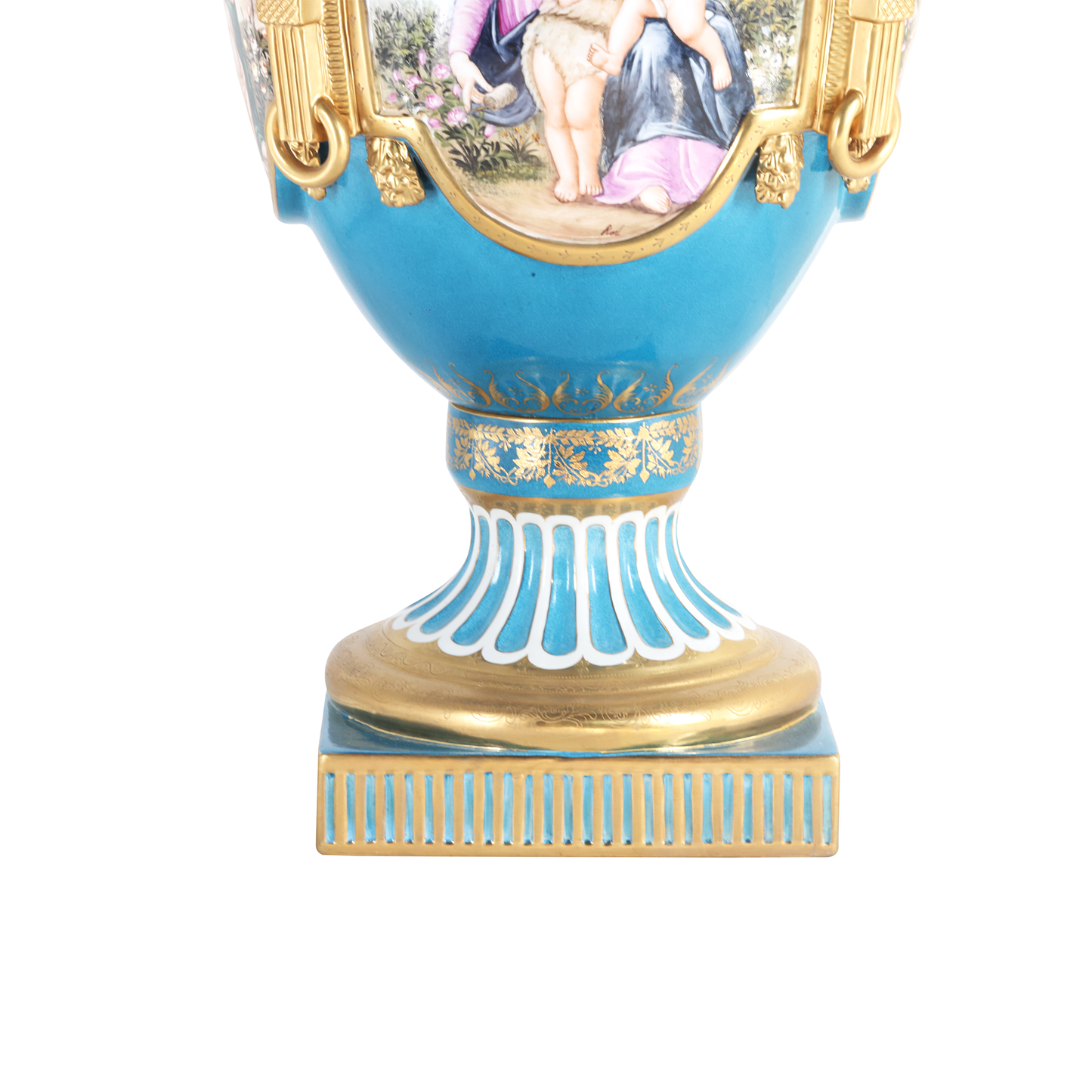 Jarrón de Porcelana Estilo Rococó Pintado a Mano
