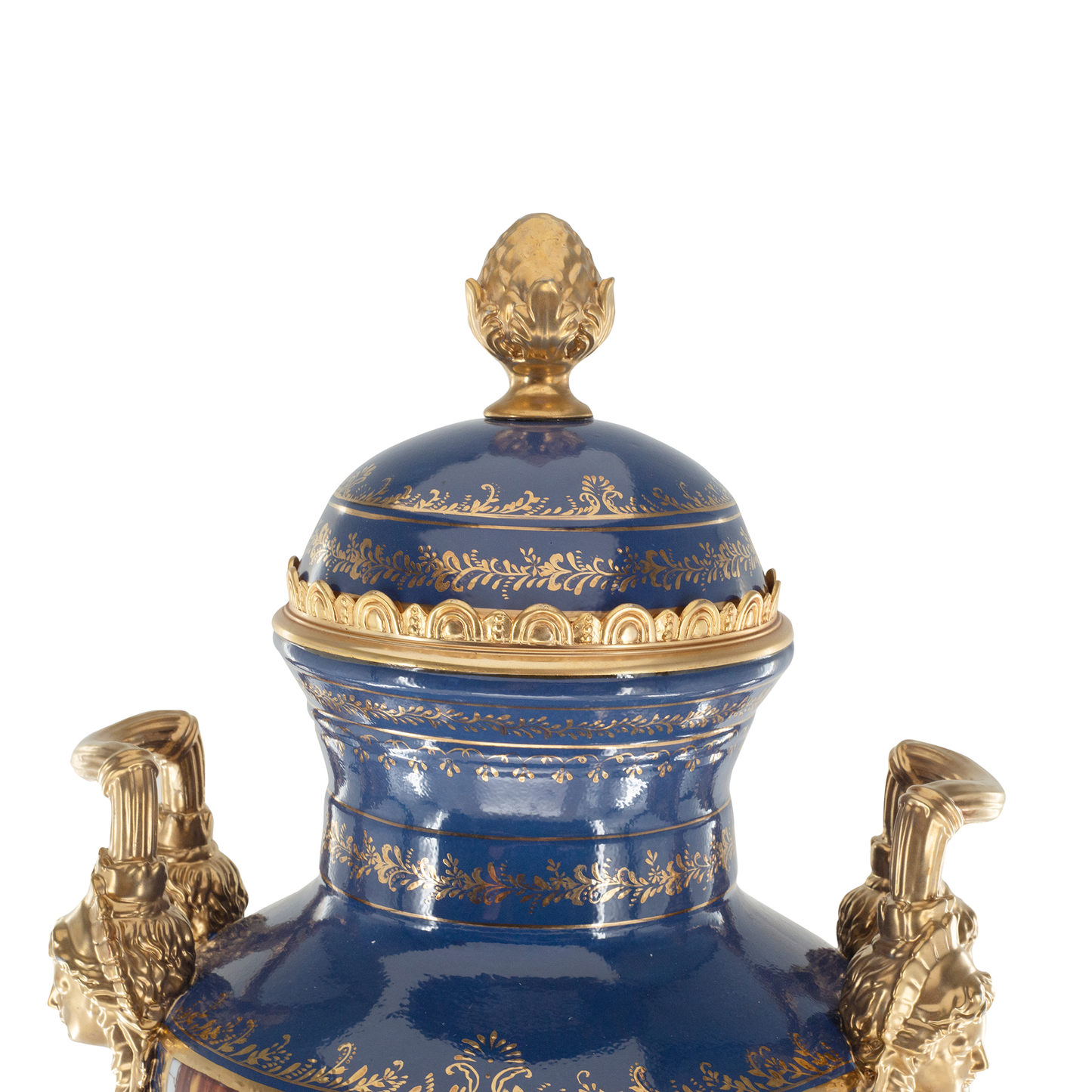 Gorgeous Hand Painted Porcelain And Bronze Vase