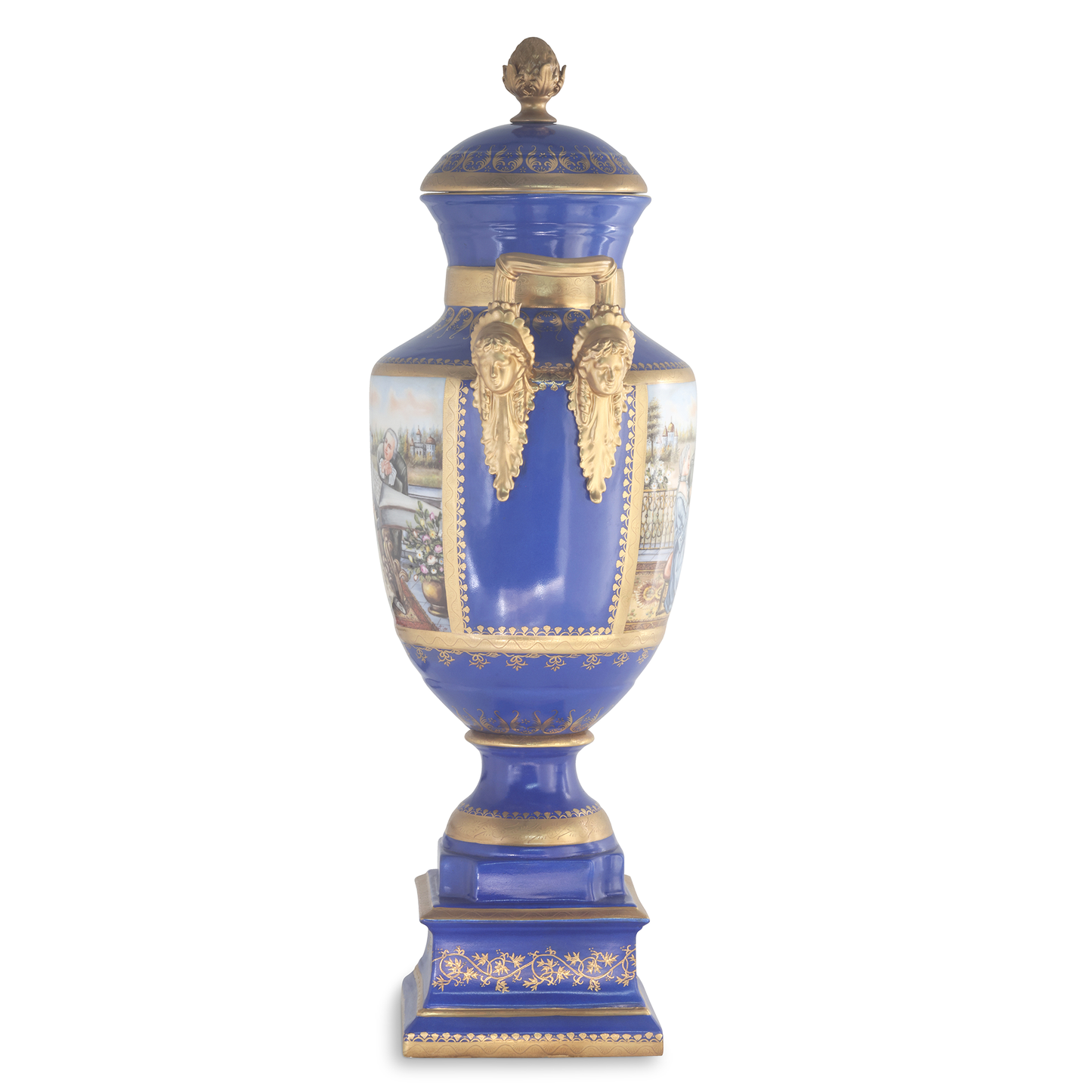 Gorgeous Hand-painted Porcelain And Bronze Vase