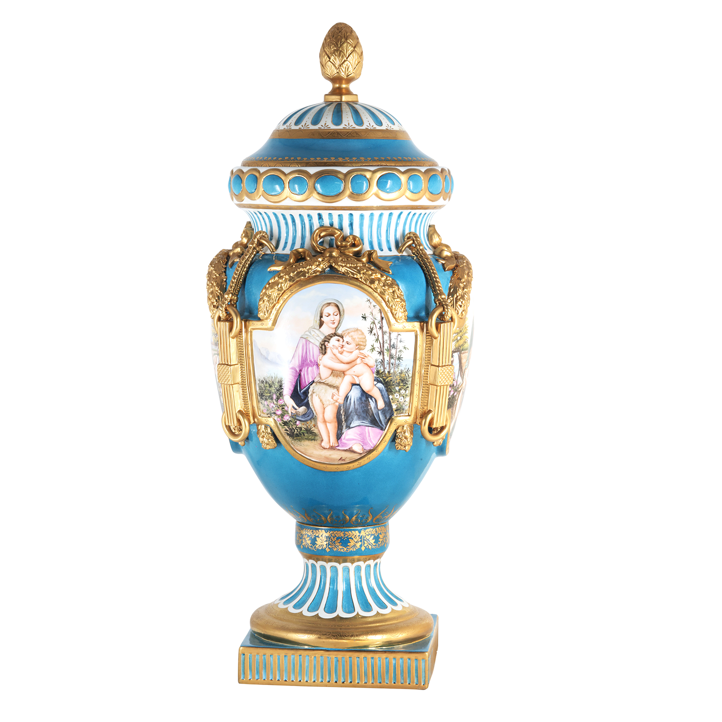 Jarrón de Porcelana Estilo Rococó Pintado a Mano