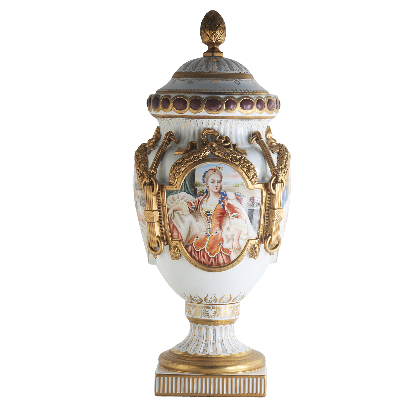 Hand Painted Rococo Style Porcelain Vase