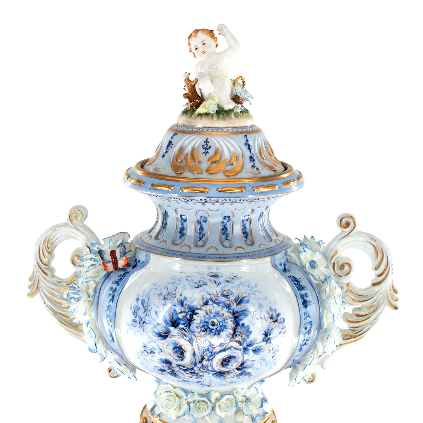 Urna de flor de porcelana tridimensional rococó