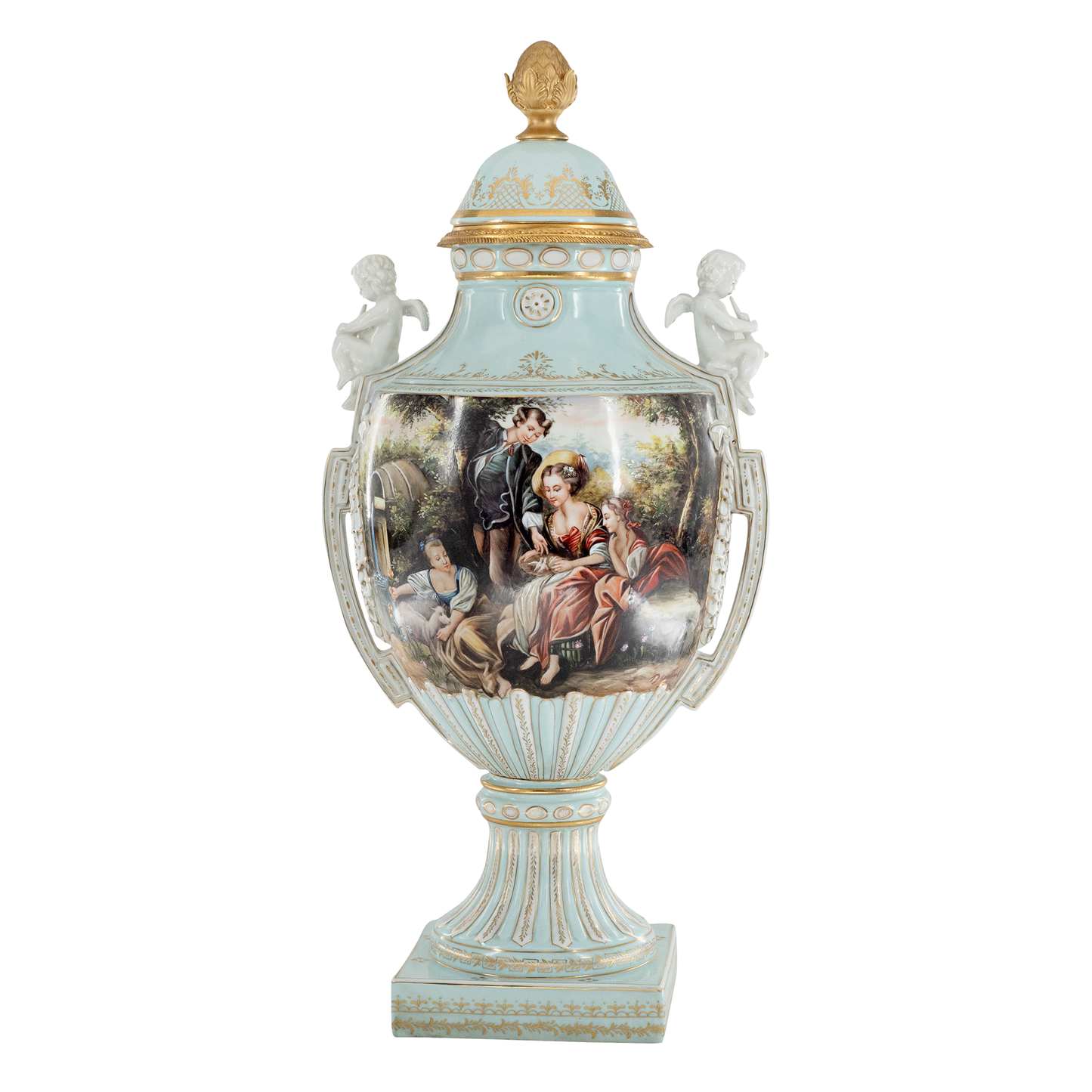Gorgeous Hand-Painted Louis XV Style Porcelain Vase