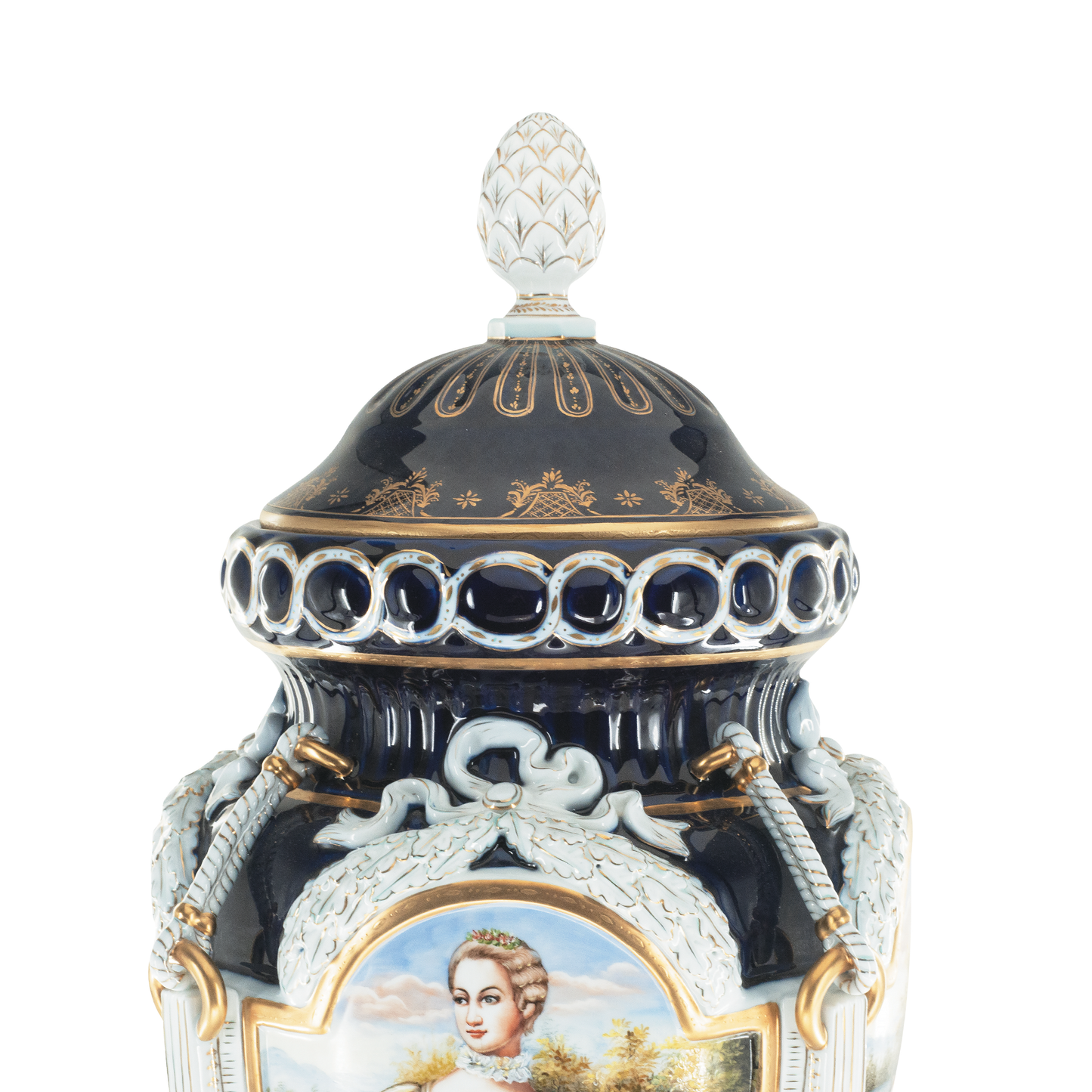 Hand Painted Rococo Style Porcelain Vase