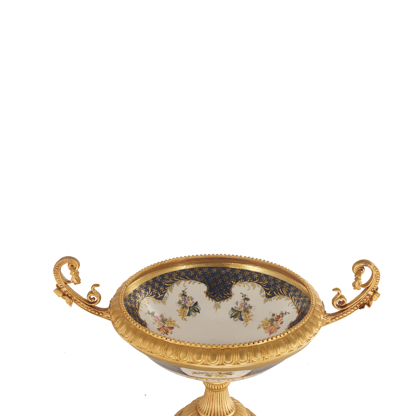 Hand-painted Bronze Fruit Bowl with Ormolu Base
