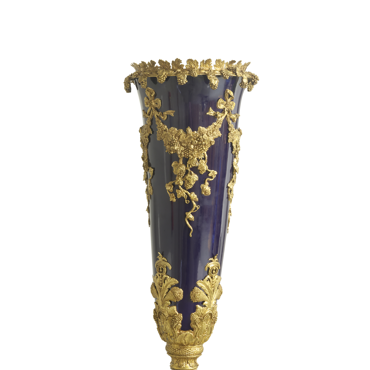 Magnífico Jarrón de Bronce y Porcelana
