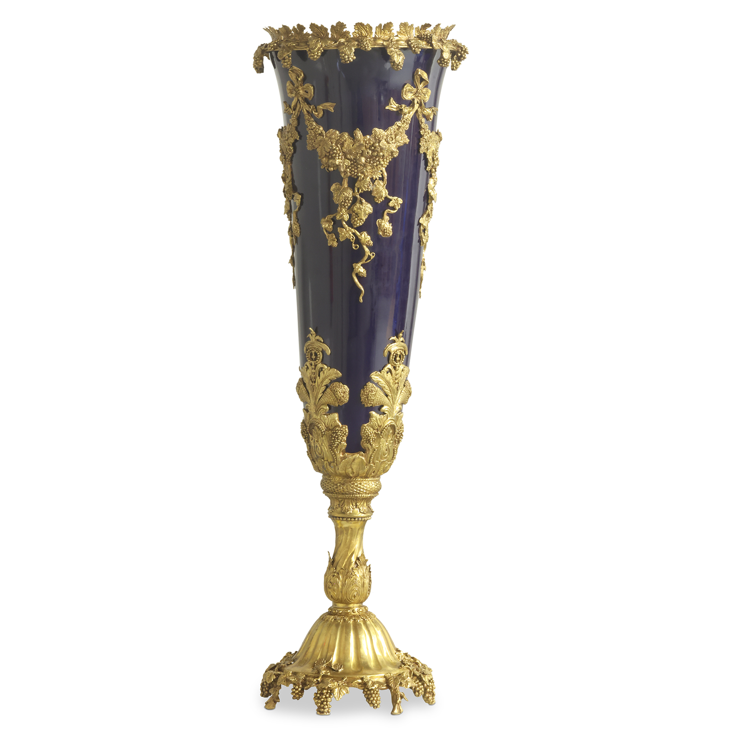 Magnífico Jarrón de Bronce y Porcelana