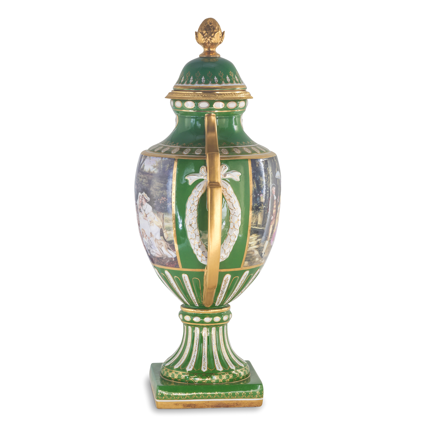Bronze Handle Louis XV Style Porcelain Vase