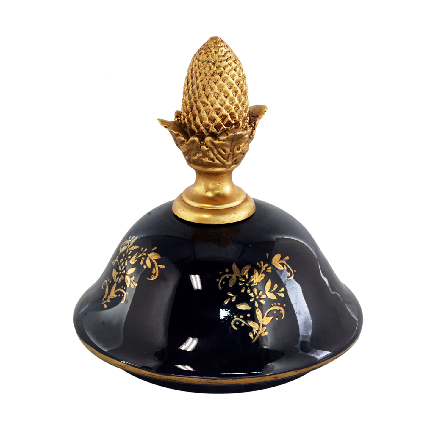 Jarrón de porcelana rococó con mango de bronce