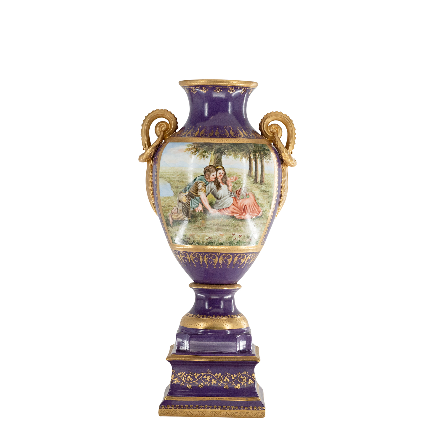 Hand-painted Purple Courtship Vase