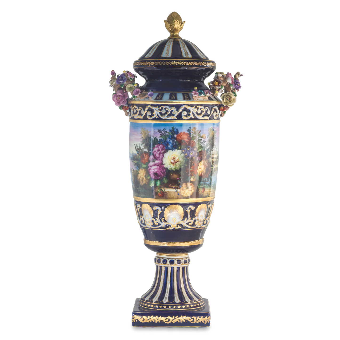 Tarro de Porcelana con Asa de Flor