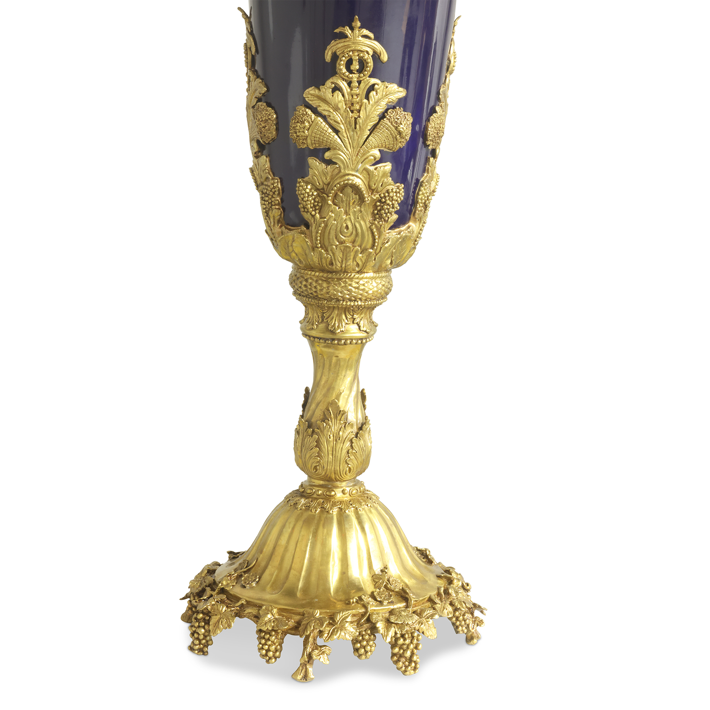 Magnífico Jarrón de Bronce y Porcelana