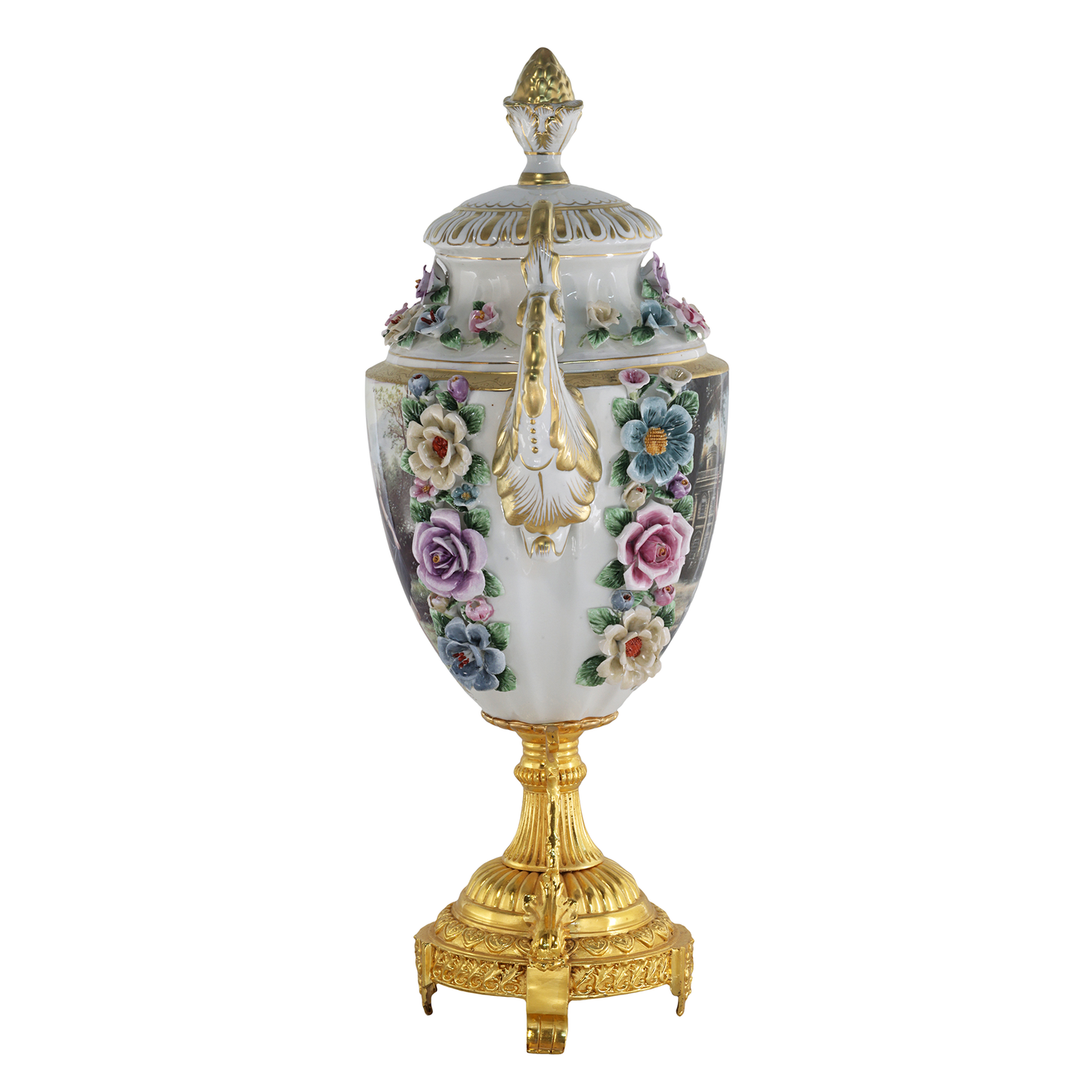 Baroque Hand-painted Motif Covered Jar