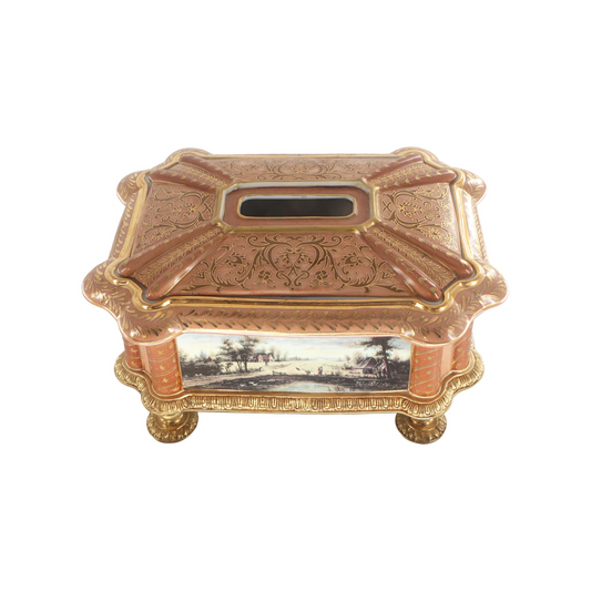 Hand-painted Baroque Style Porcelain Tissue Holder