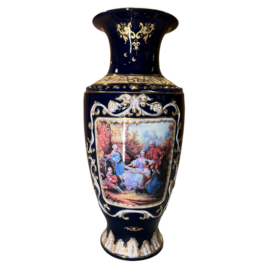 Hand-painted Cobalt Blue Vase