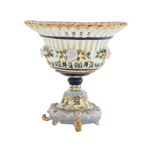 Medium Hand-painted Porcelain Flower Decorative Bowl